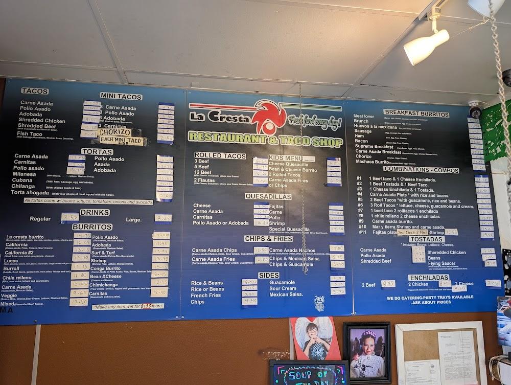 La Cresta Restaurant and Caffe Menu image 1